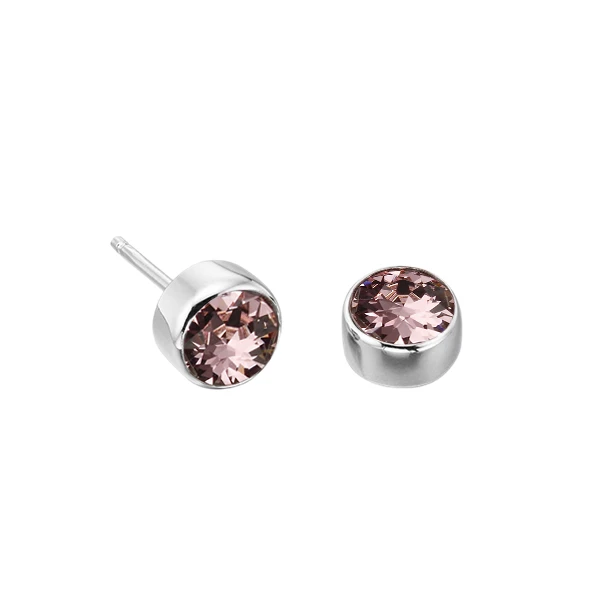 bezel setting round shape alexandrite birthstone earring
