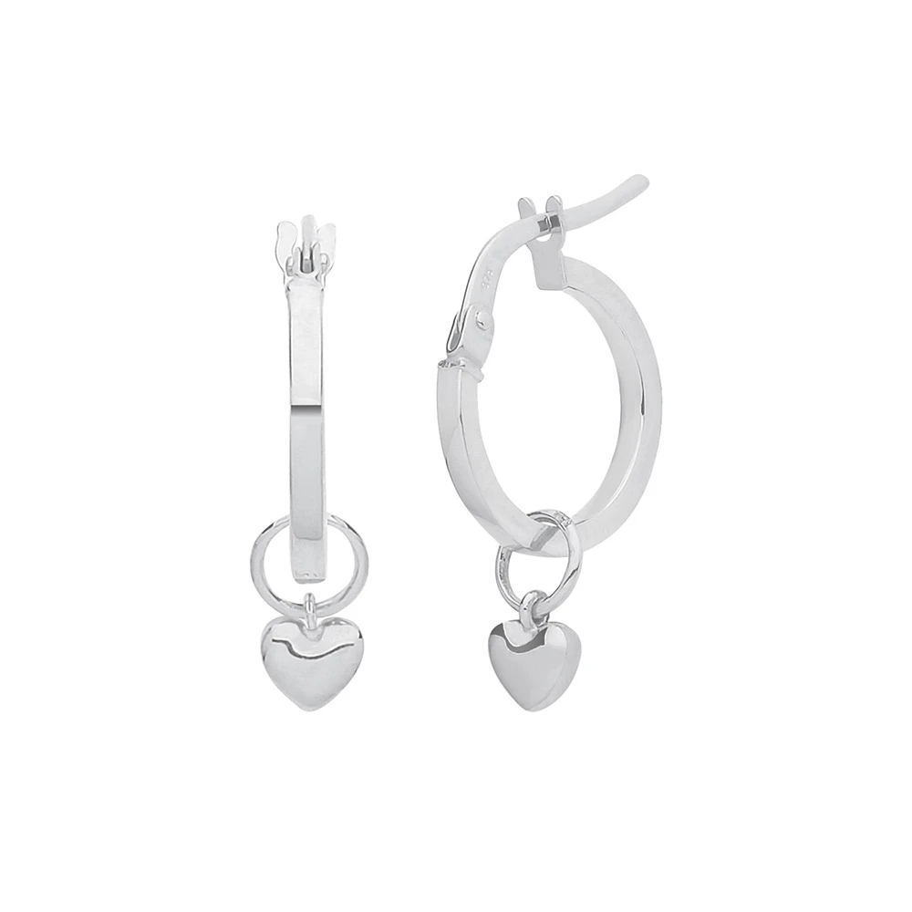 plain metal heart shape hoop earring