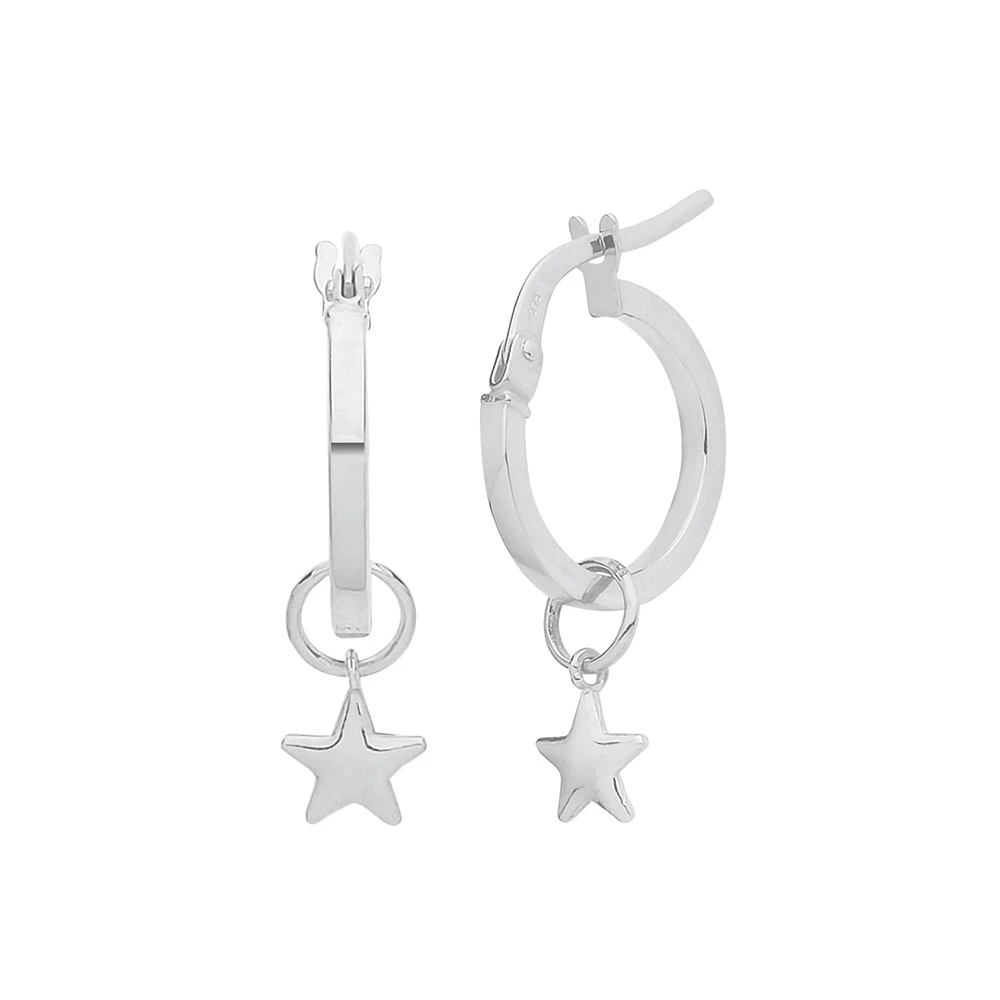 plain metal star shape hoop earring