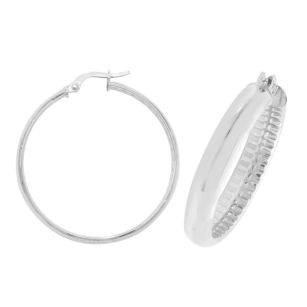 plain metal round shape hoop earring