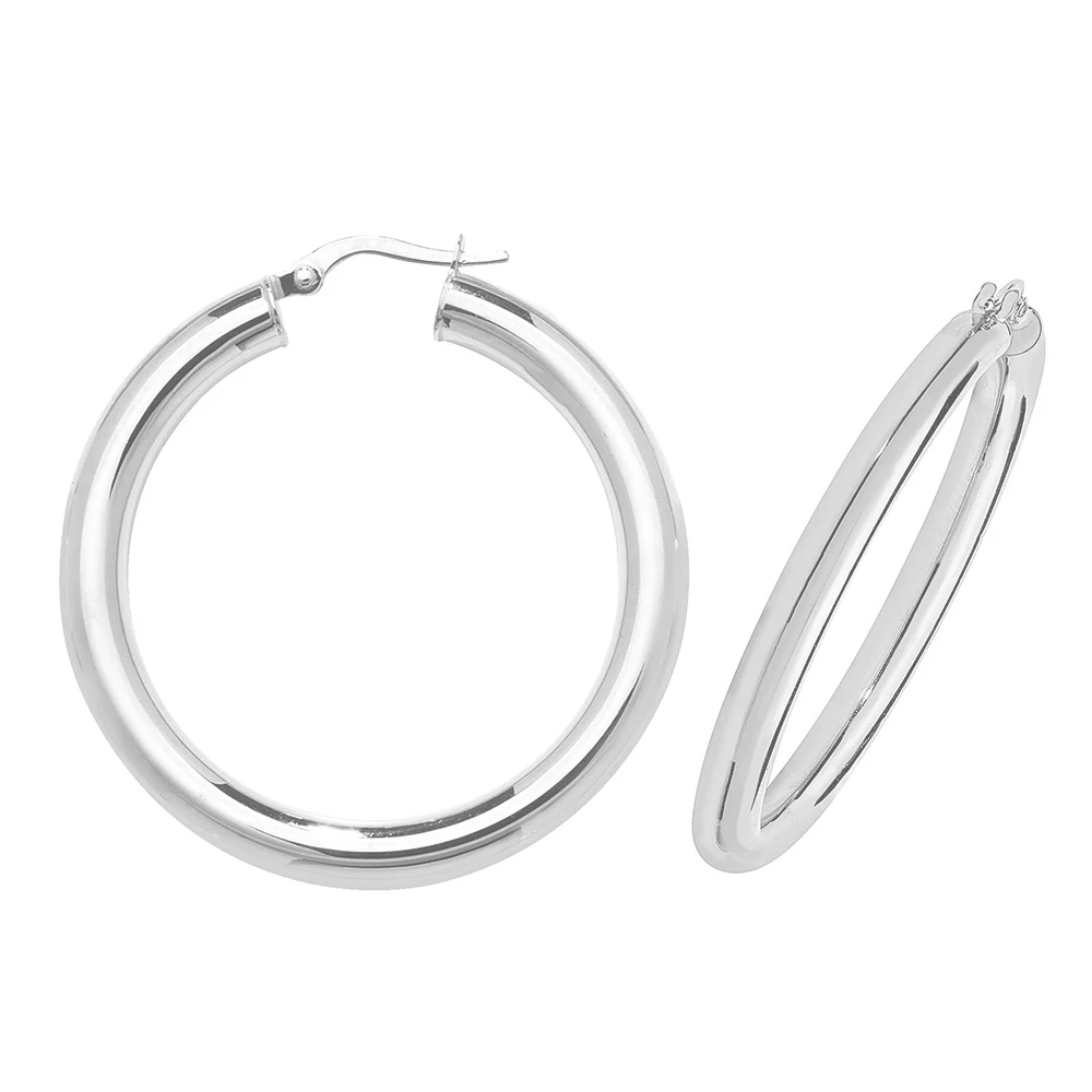 plain metal round shape hoop earring (30mm)