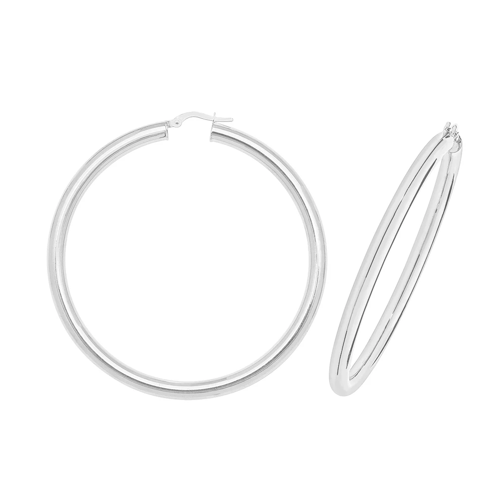 plain metal round shape hoop earring (50mm)