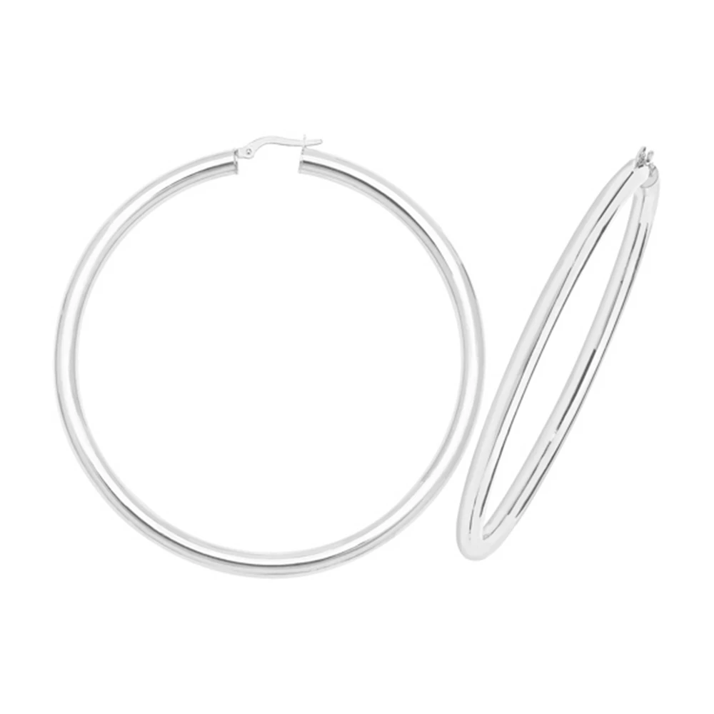 plain metal round shape hoop earring (60mm)