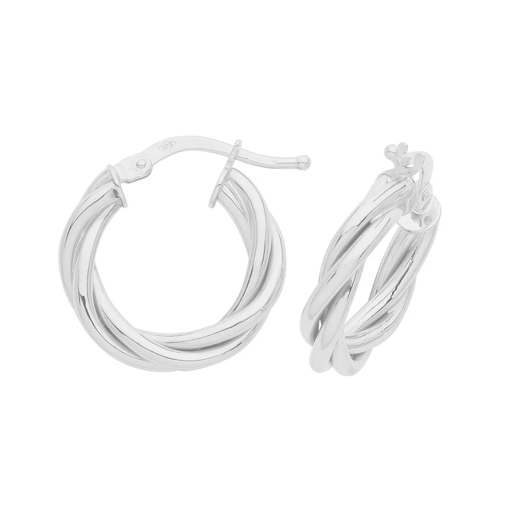 plain metal twisted style hoop earring (10mm)