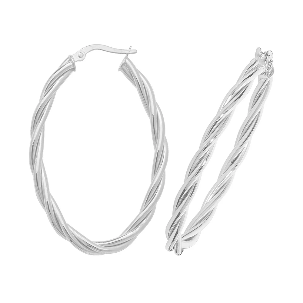 plain metal twisted style hoop earring