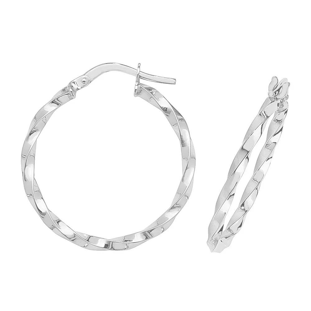 plain metal twisted style hoop earring (25mm)