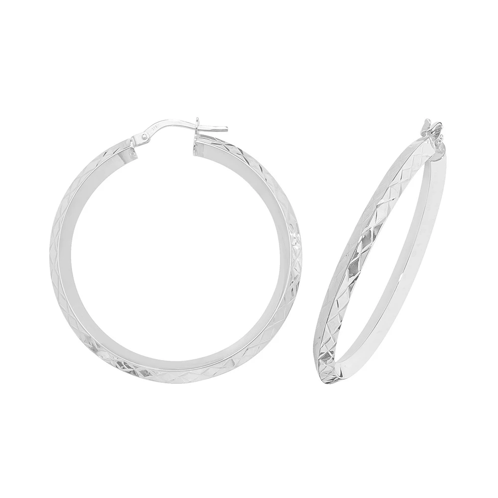 plain metal round shape hoop earring (30mm)