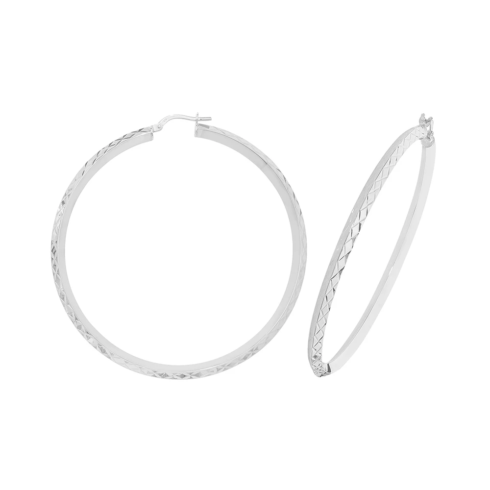 plain metal round shape hoop earring (50mm)