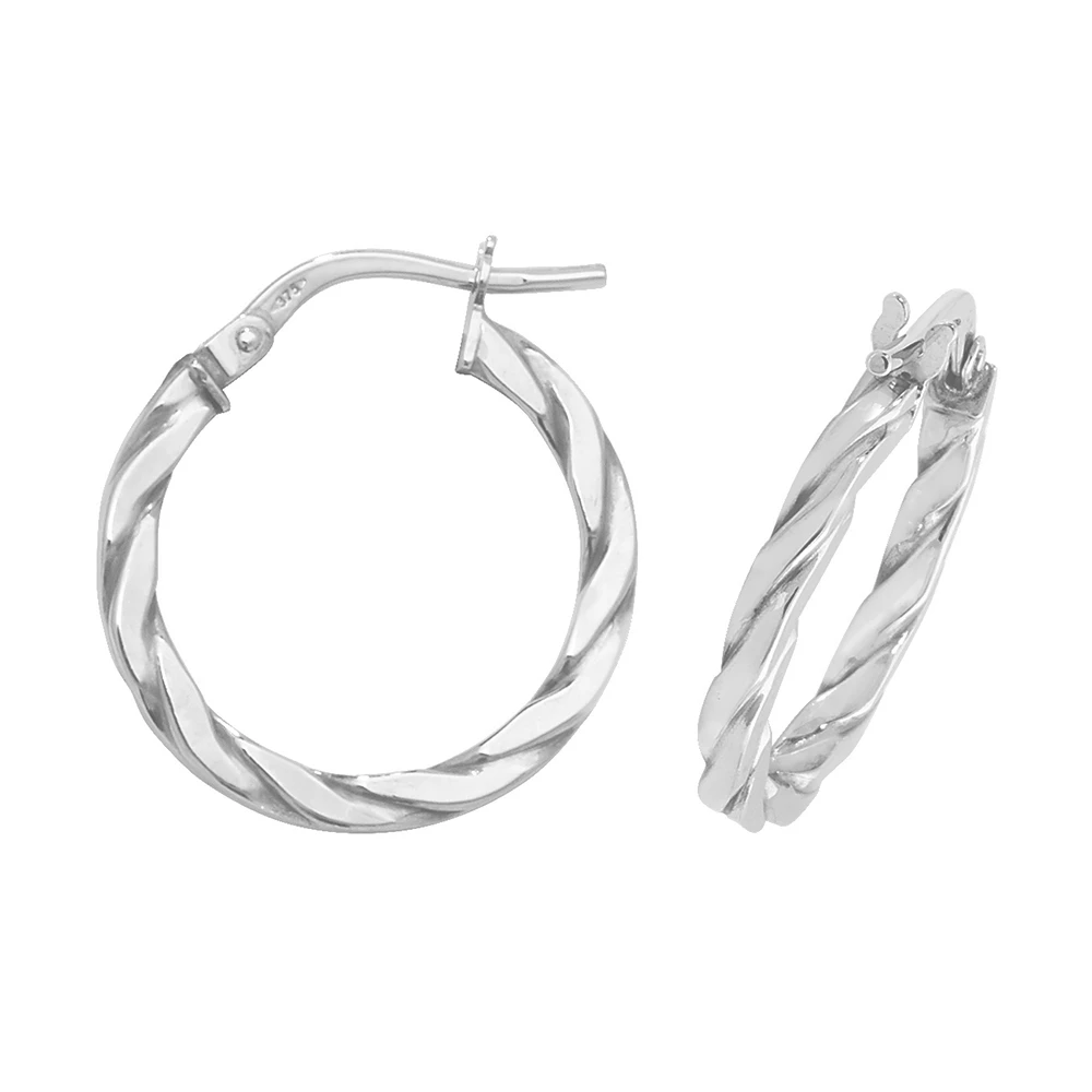 plain metal twisted style hoop earring (15mm)