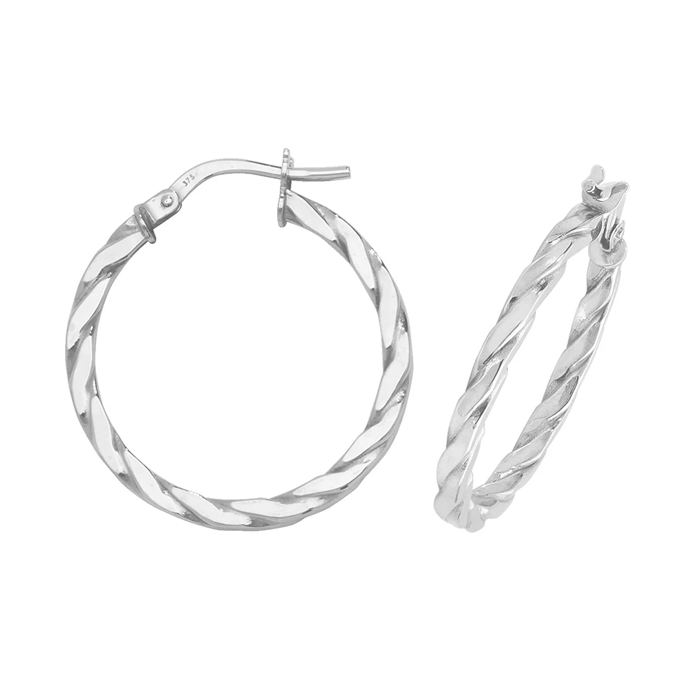 plain metal twisted style hoop earring (20mm)