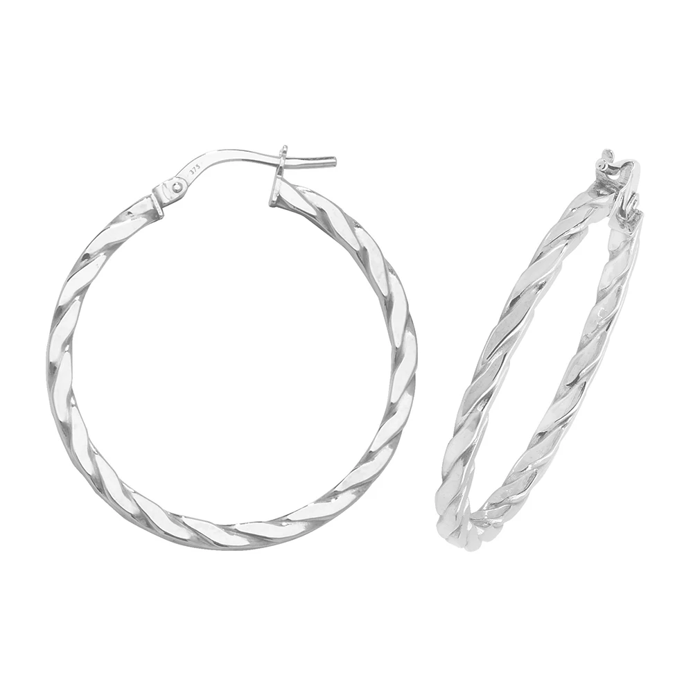 plain metal twisted style hoop earring (25mm)