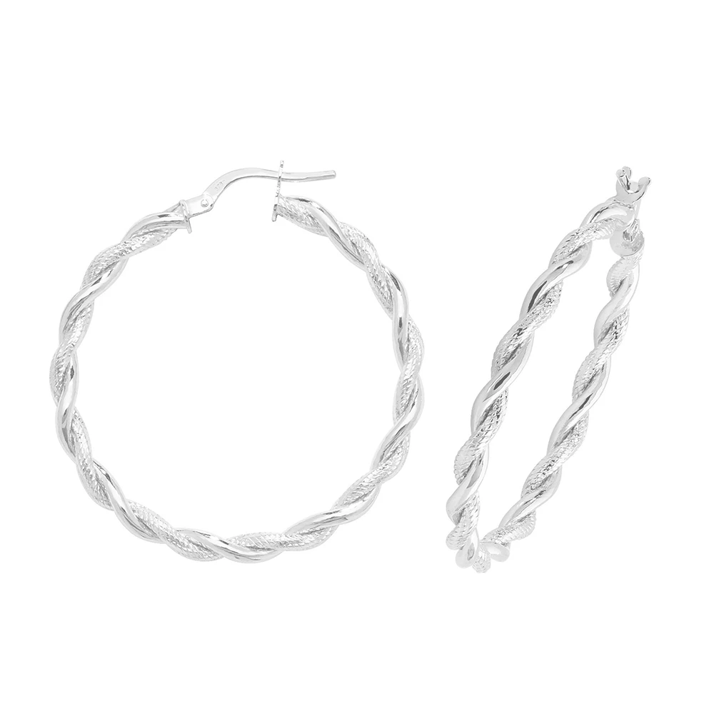 plain metal fancy twisted hoop earring (30mm)