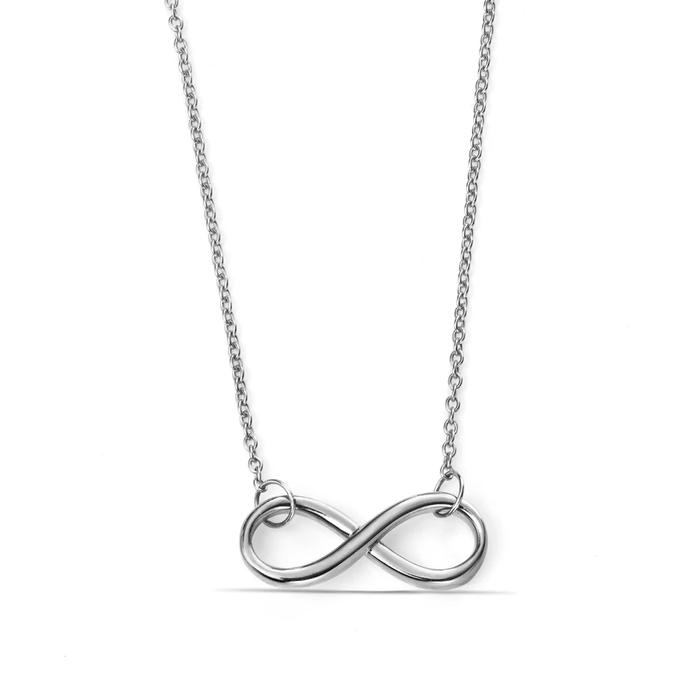 Popular Plain Gold Infinity Necklace in All Three Colour Gold and Platinum (7mm X 19mm)