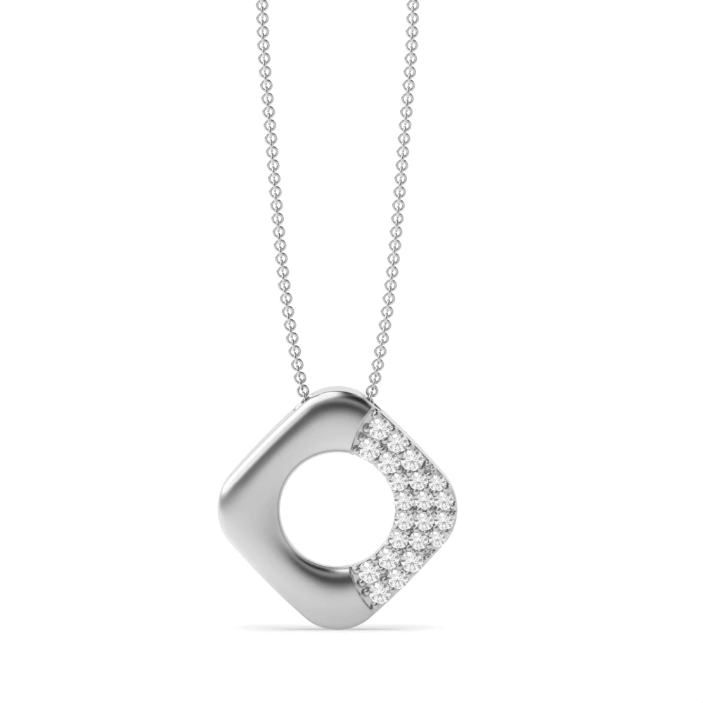 4 prong setting round shape square nut design pendant