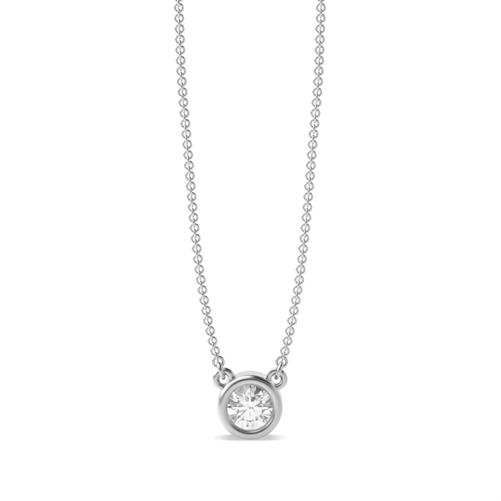 bezel setting round diamond solitaire pendant