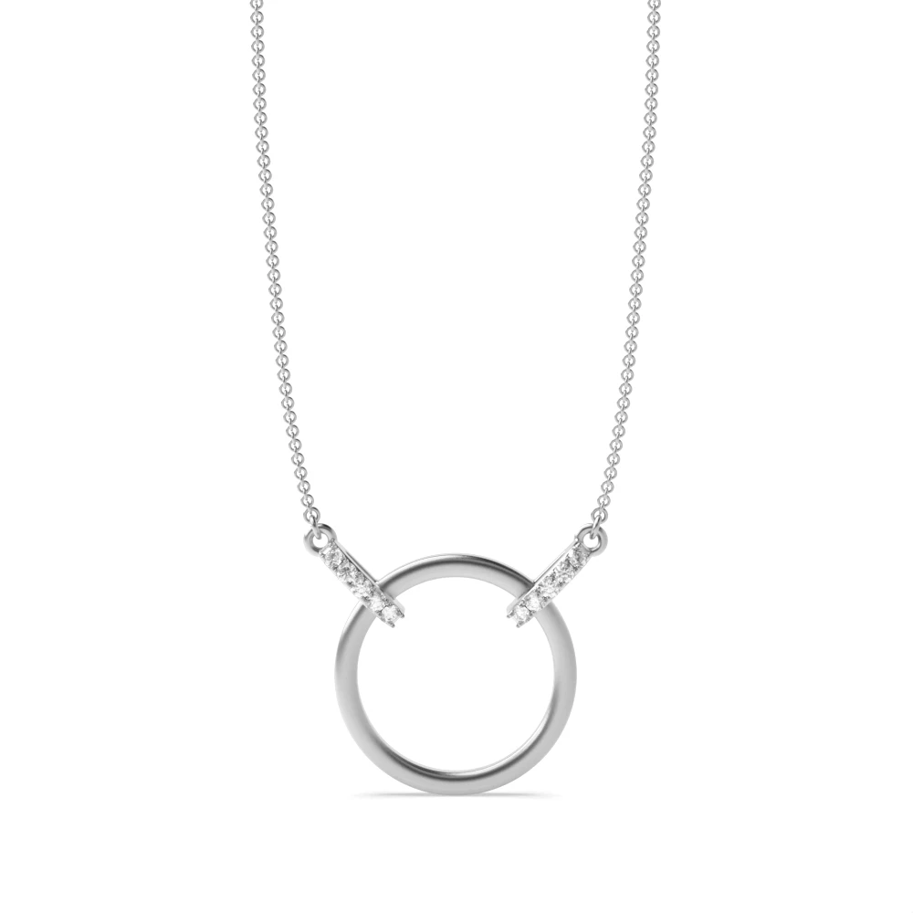 prong setting round shape diamond circle pendant
