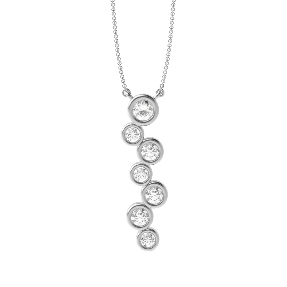 bezel setting multiple round shape diamond designer pendant