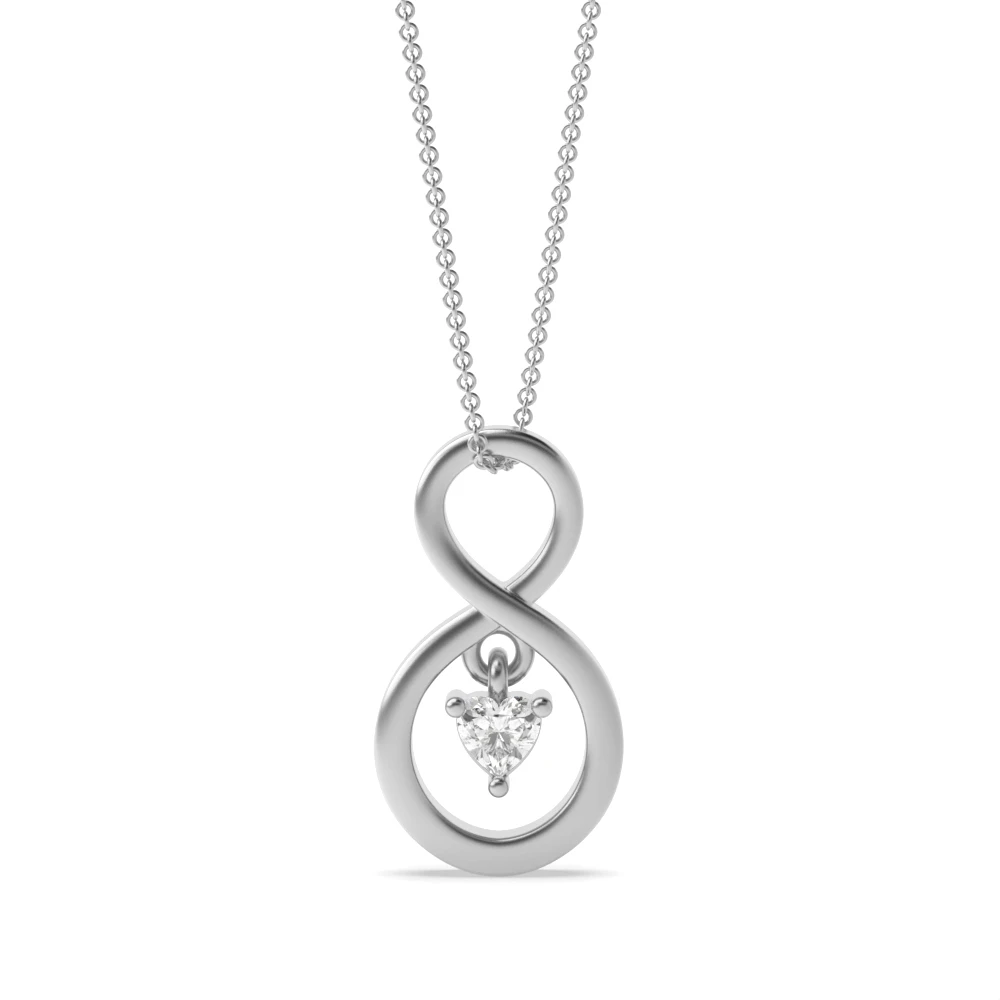 prong setting heart diamond designer pendant