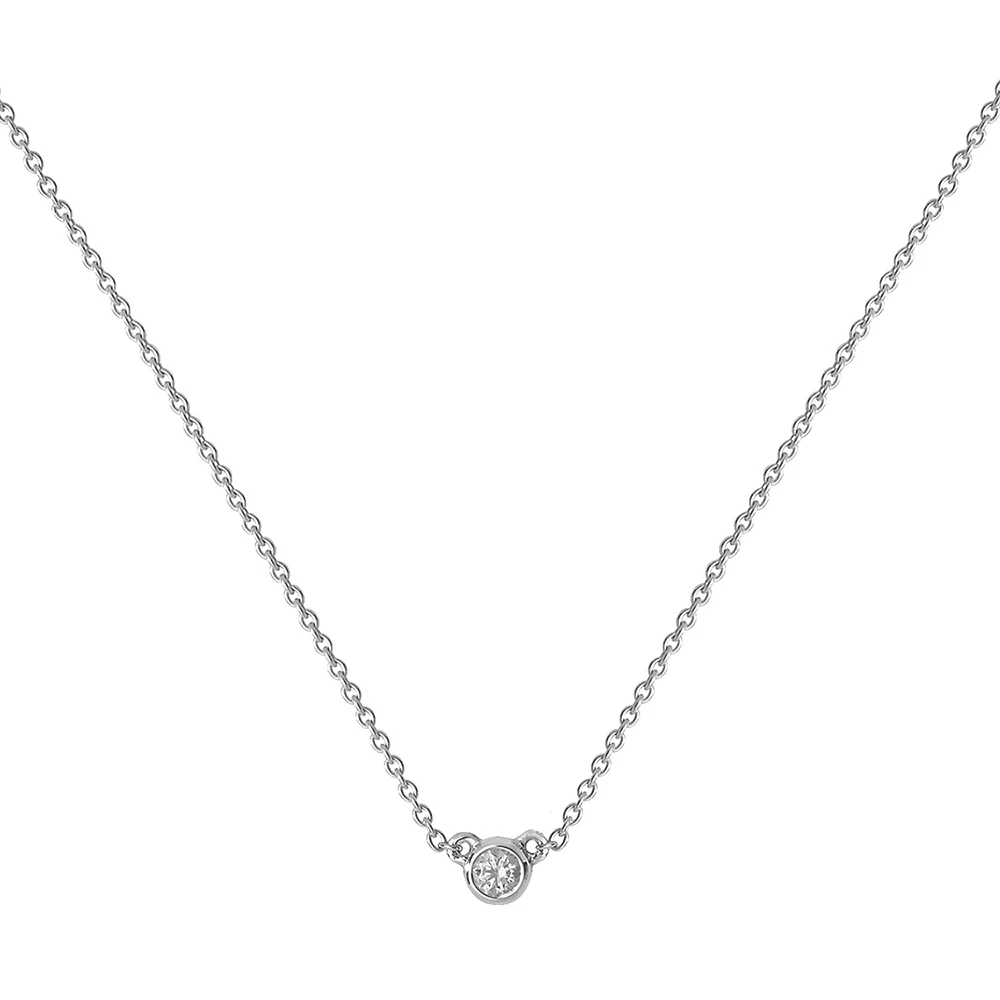 bezel setting round shape diamond stud pendant(4 MM X 4 MM)