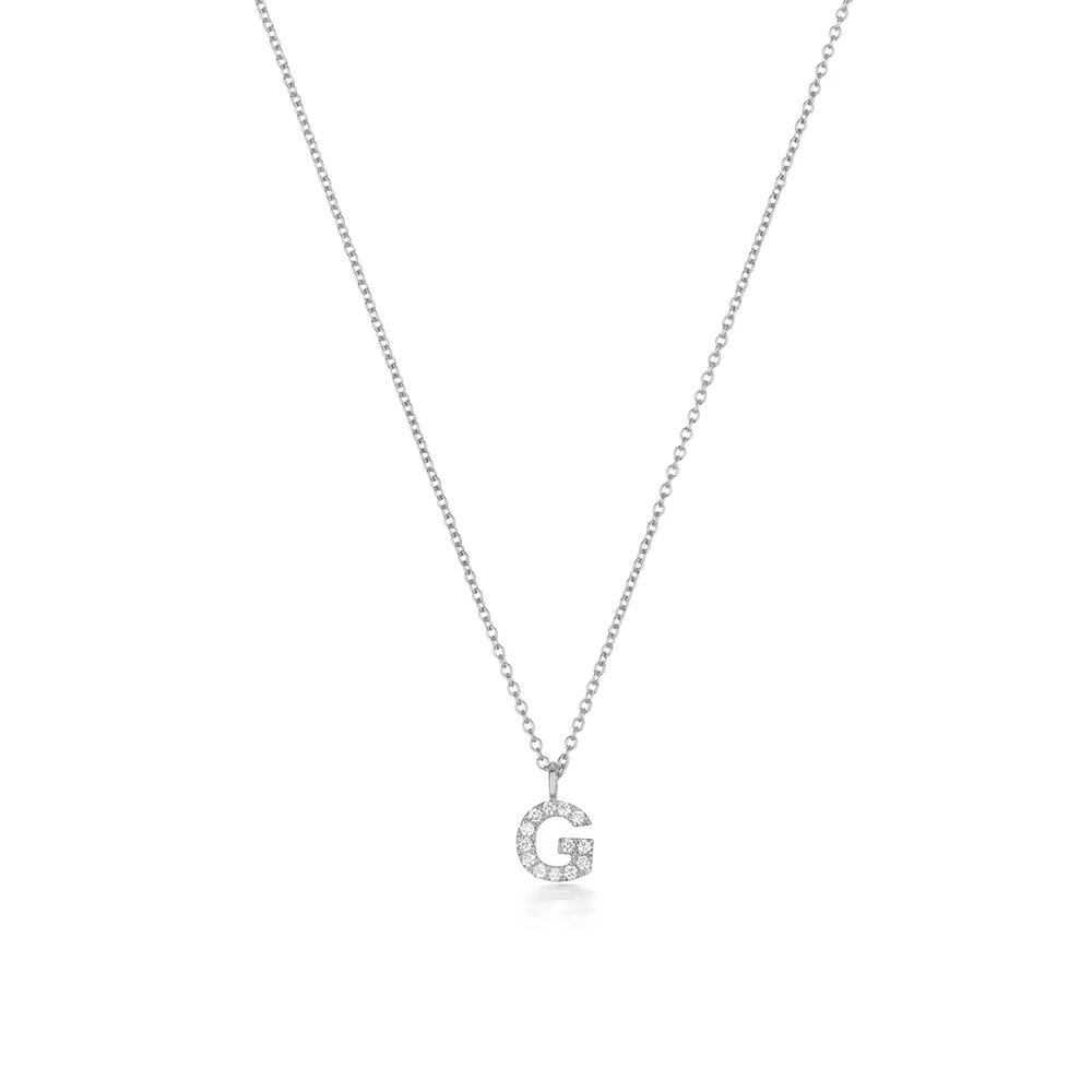 prong setting round shape letter G initial pendant(7.5 MM X 7.5 MM)