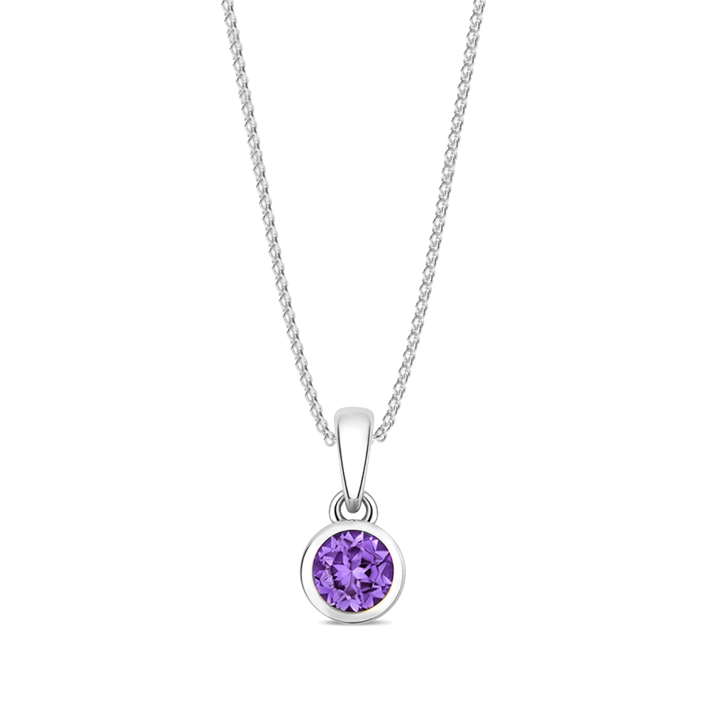 bezel setting round diamond color stone pendant