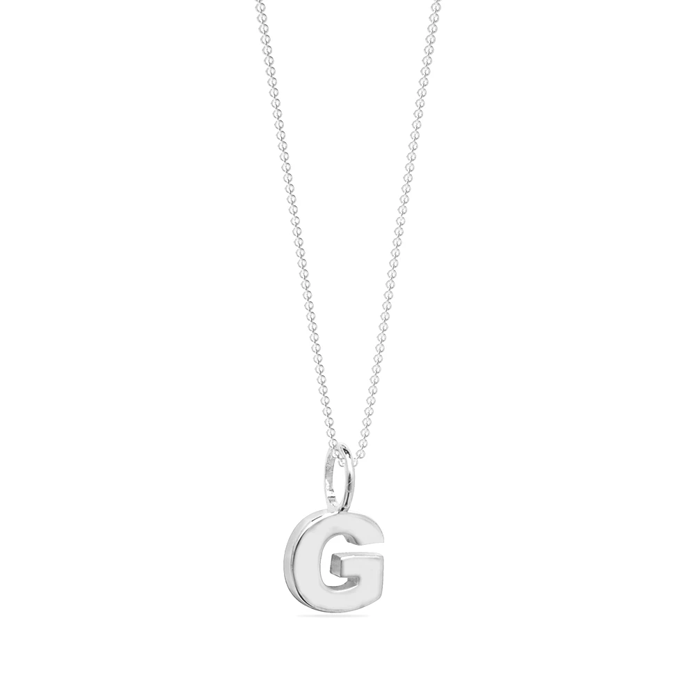 plain metal initial g pendant