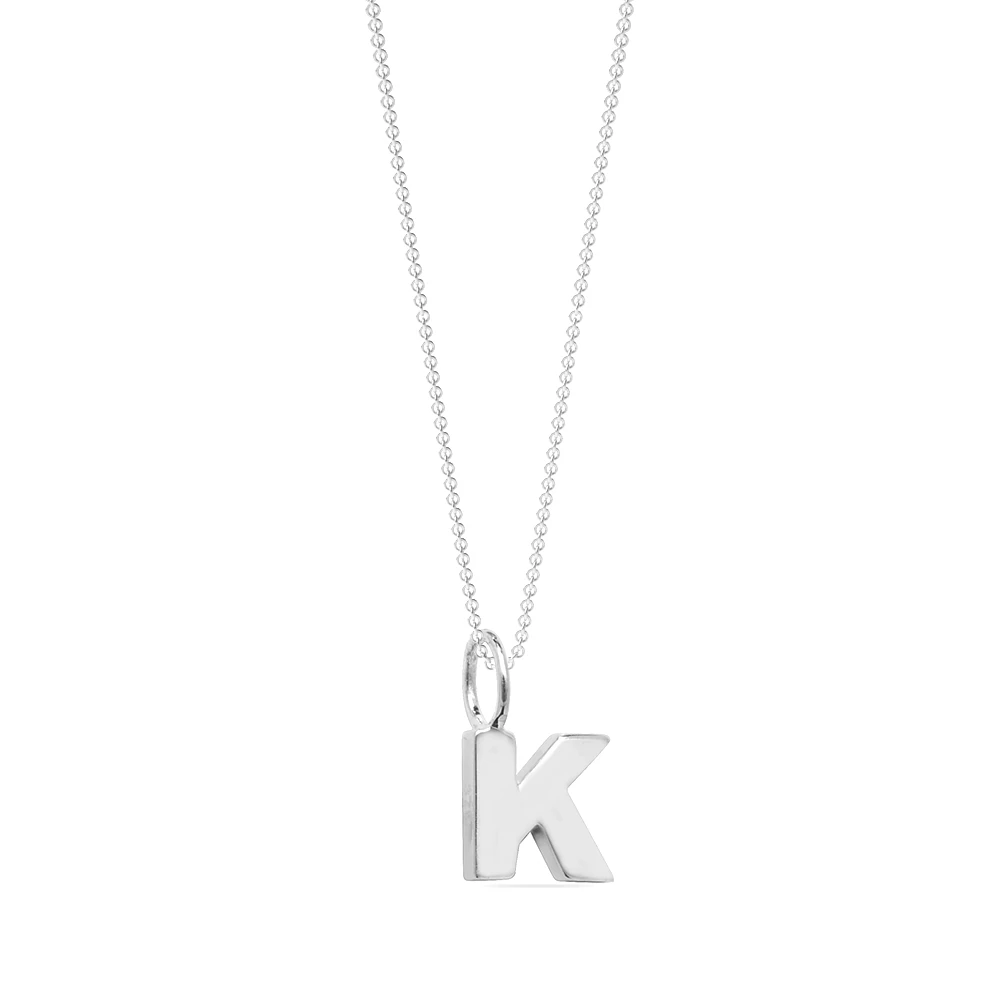 plain metal initial k pendant