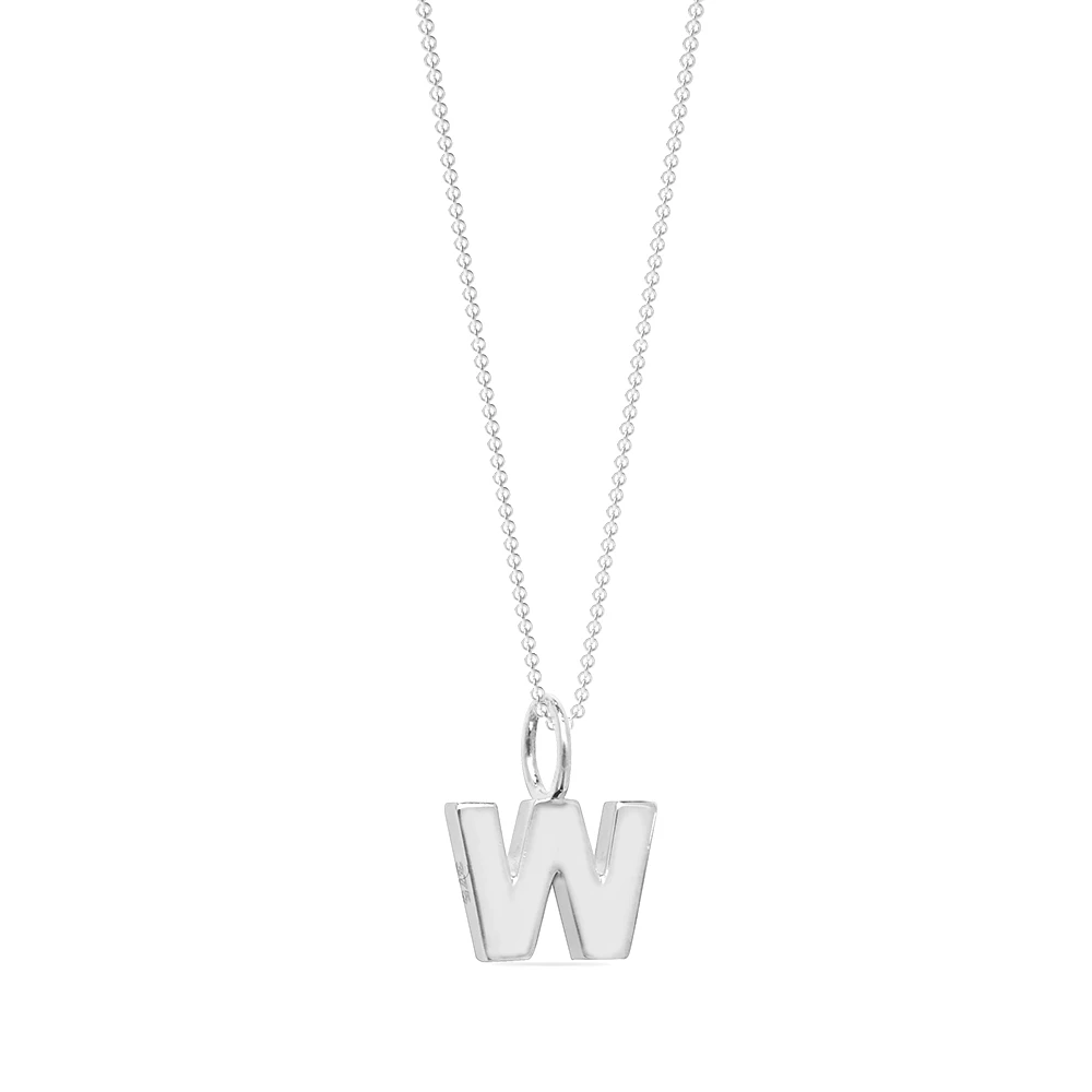 plain metal initial w pendant