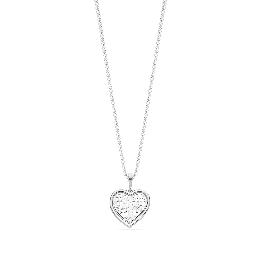 plain metal tree design heart shape pendant