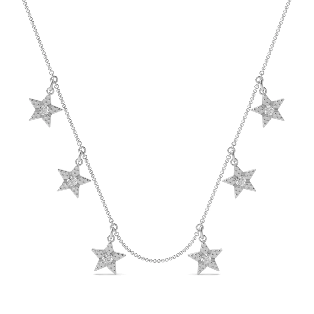 channel setting round diamond star style designer pendant