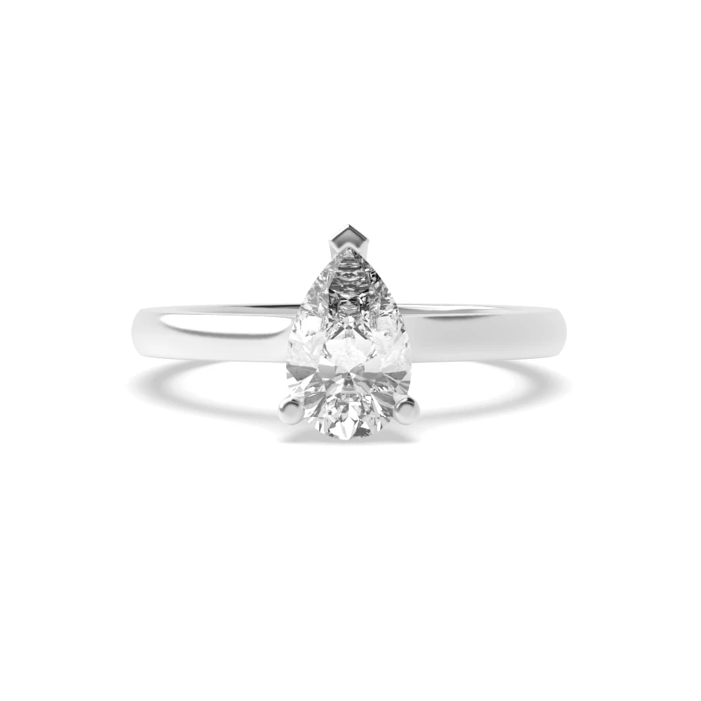 Pear Solitaire Engagement Rings in High Set Diamond