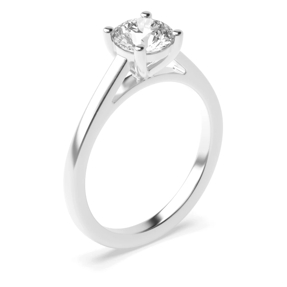 Prong Setting Round Cut Solitaire Diamond Engagement Rings Platinum