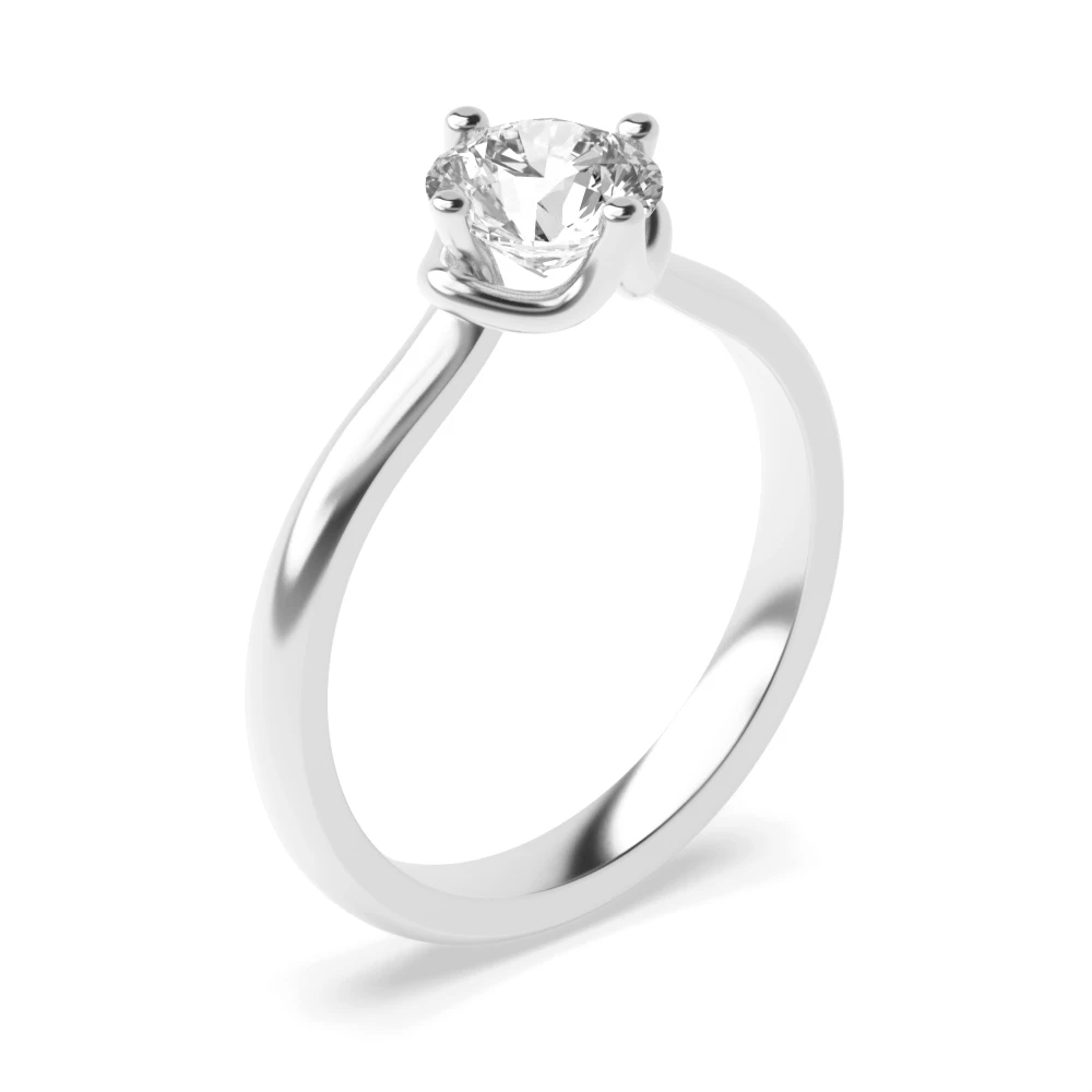 Prong Setting Round Solitaire Diamond Engagement Rings Platinum