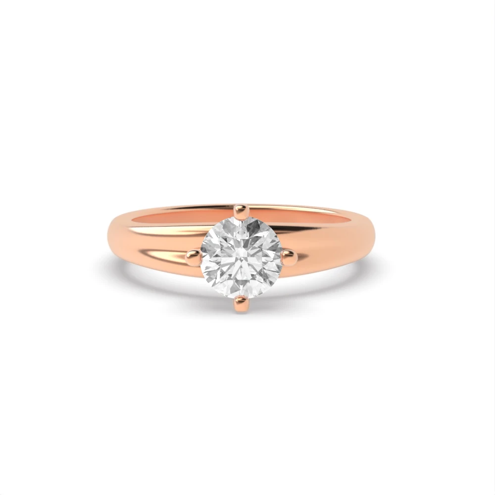 Unique 4 Prong Solitaire Engagement Ring Rose / Yellow / White Gold & Platinum