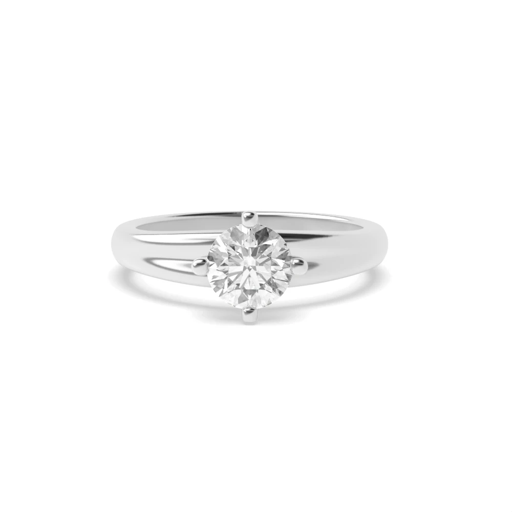 Unique 4 Prong Solitaire Engagement Ring Rose / Yellow / White Gold & Platinum
