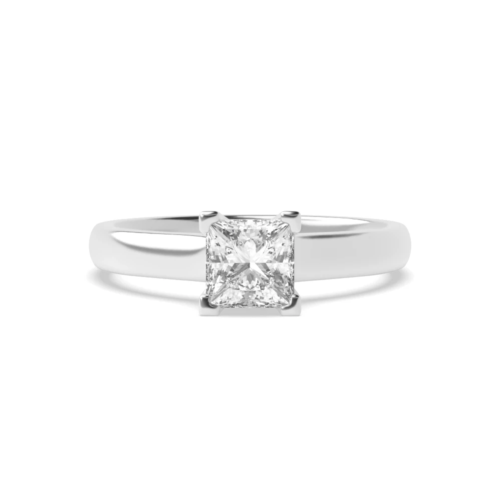 Princess Cut White Gold Engagement Rings Solitaire Diamond Rings