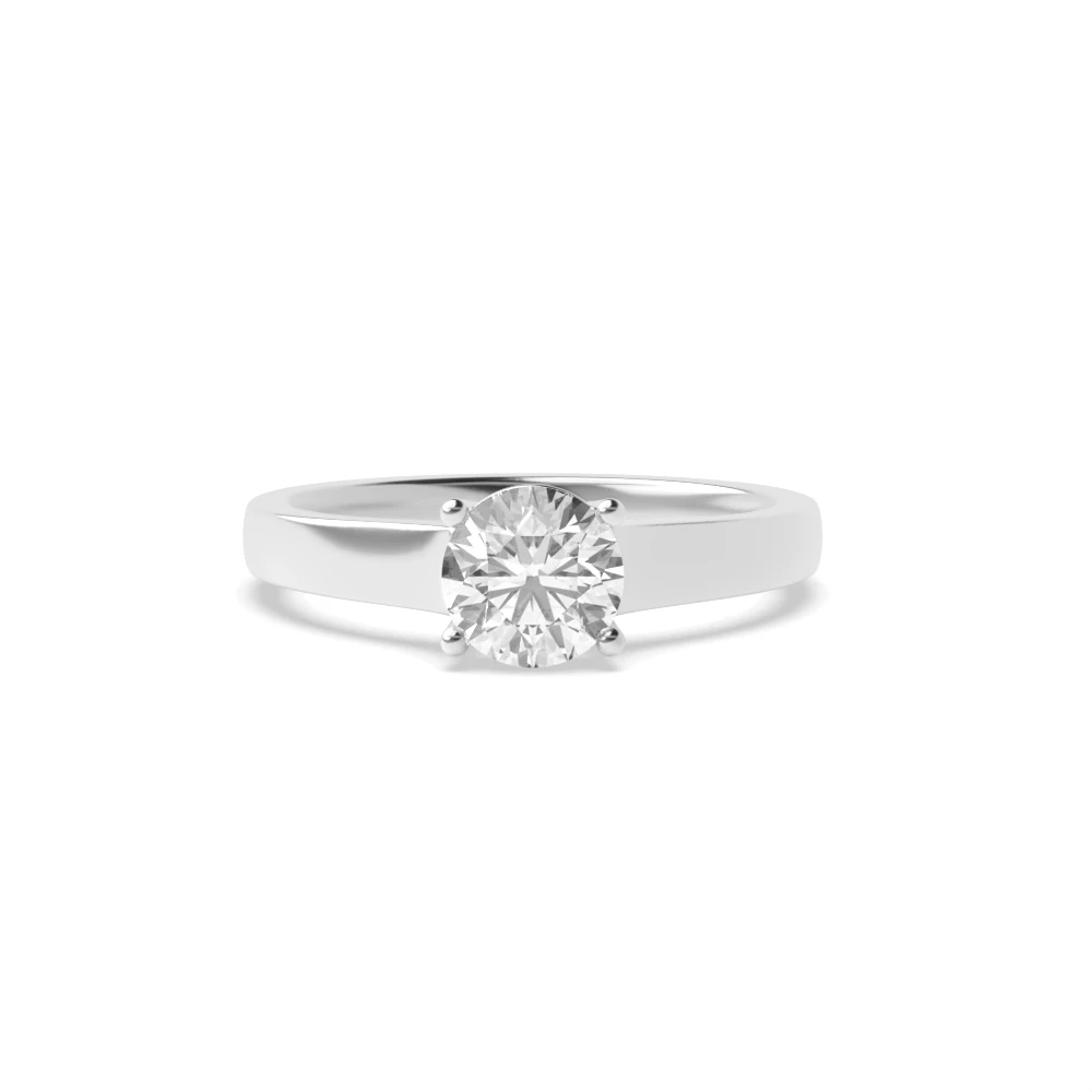 4 Prong Solitaire Engagement Rings  White Gold / Platinum Rings for Women