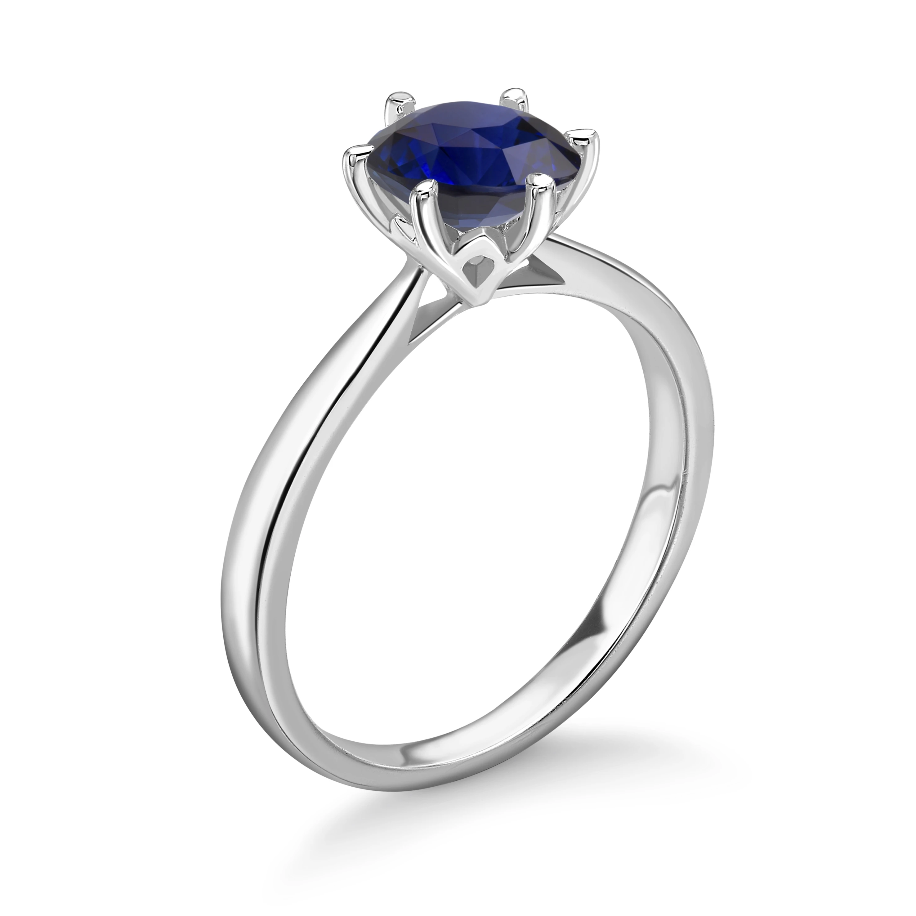 Round Shape White Sapphire Engagement Rings