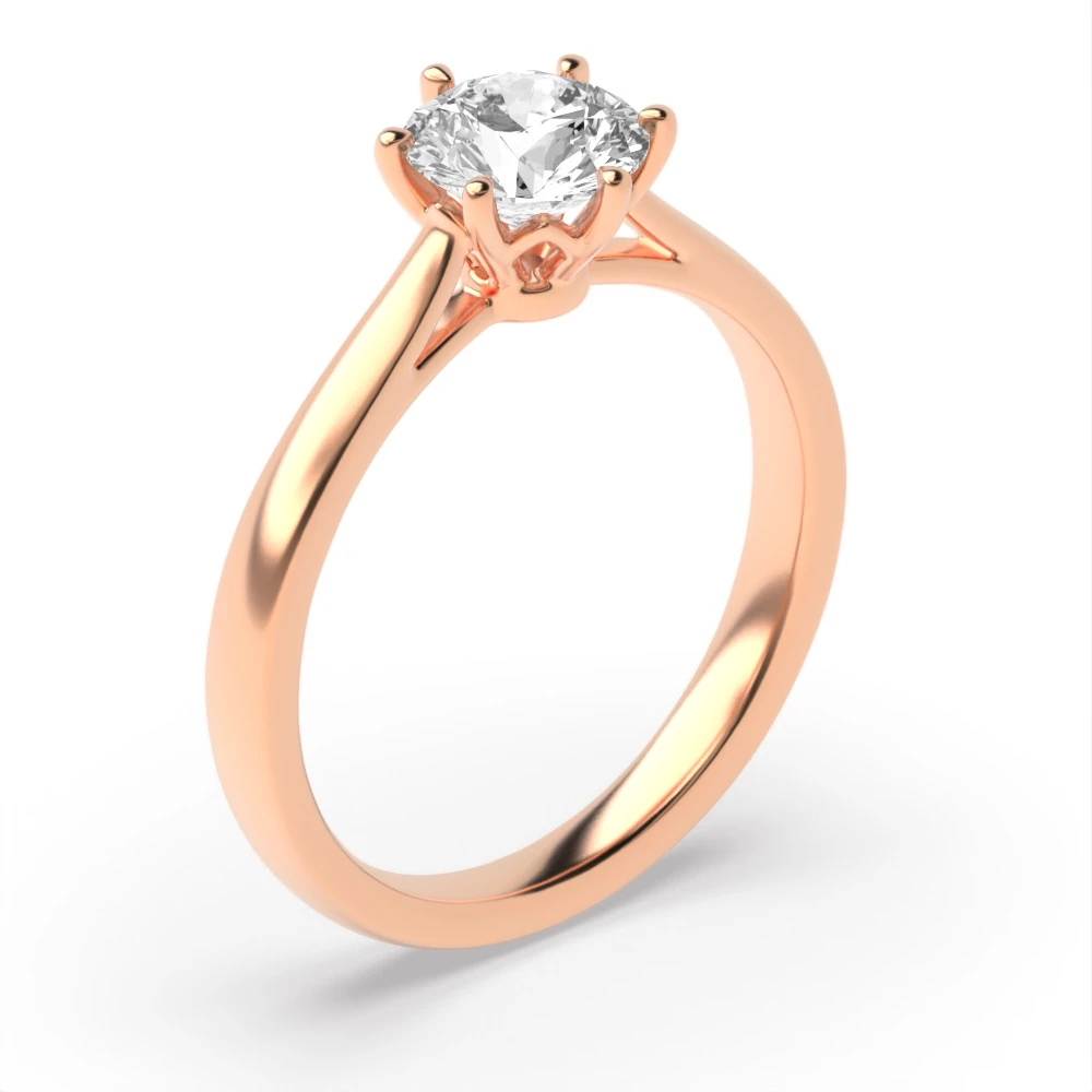 Round Brilliant Cut Diamond Ring for Engagements In Gold / Platinum