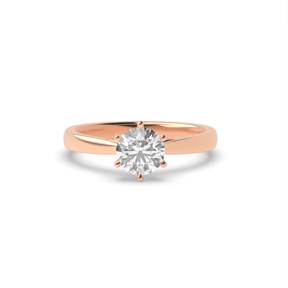 Round Brilliant Cut Diamond Ring for Engagements In Gold / Platinum