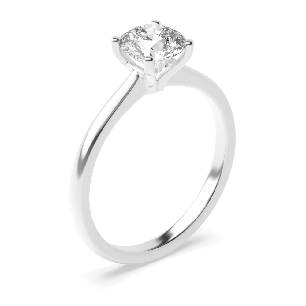 Open Setting 4 Claw solitaire Diamond Engagement Rings 