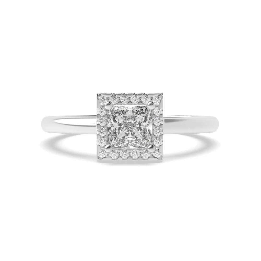 4 Prong Setting Princess Shape Popular Halo Diamond Engagement Rings