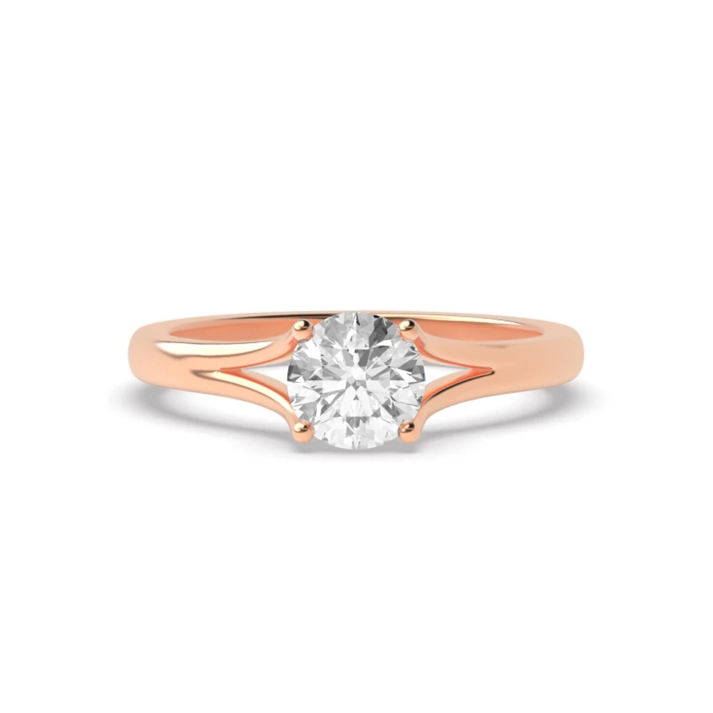 Modern Split Band on Shoulder solitaire Diamond Engagement Rings