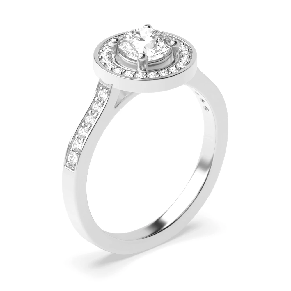 Prong Setting Round Shape Classic Popular Halo Diamond Engagement Rings