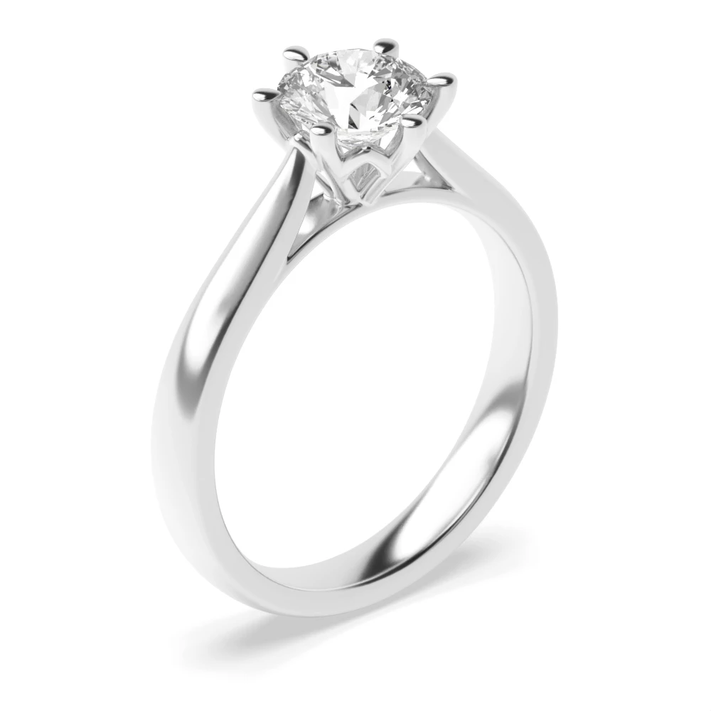 Round Diamond Crown Setting Style Solitaire Diamond Engagement Ring