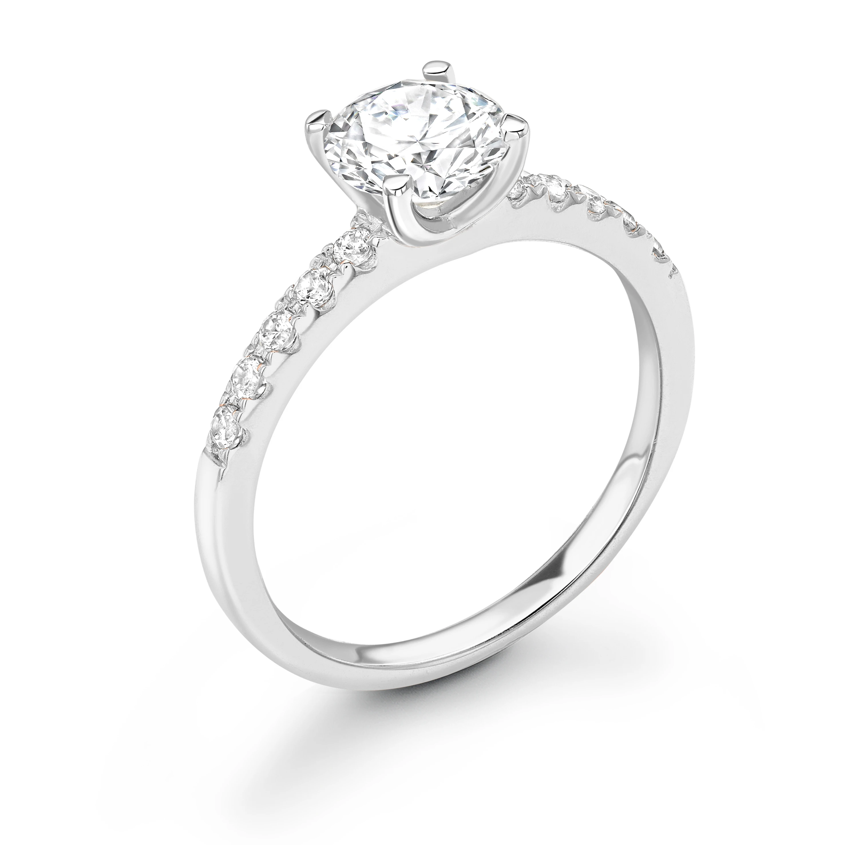 Easy Fit Setting Shoulder Set Diamond Engagement Ring