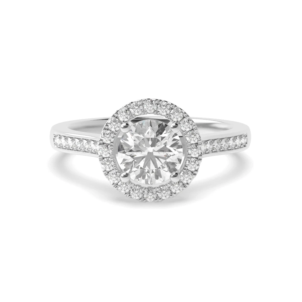 Prong Setting Diamond Halo Engagement Ring