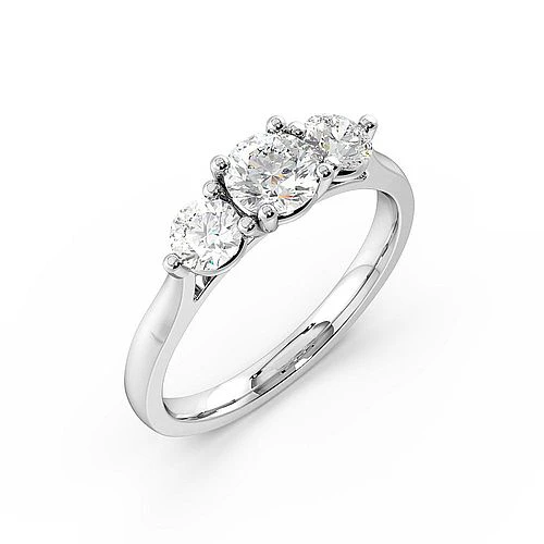 Trilogy Round Diamond Rings 4 Prong Setting in Platinum