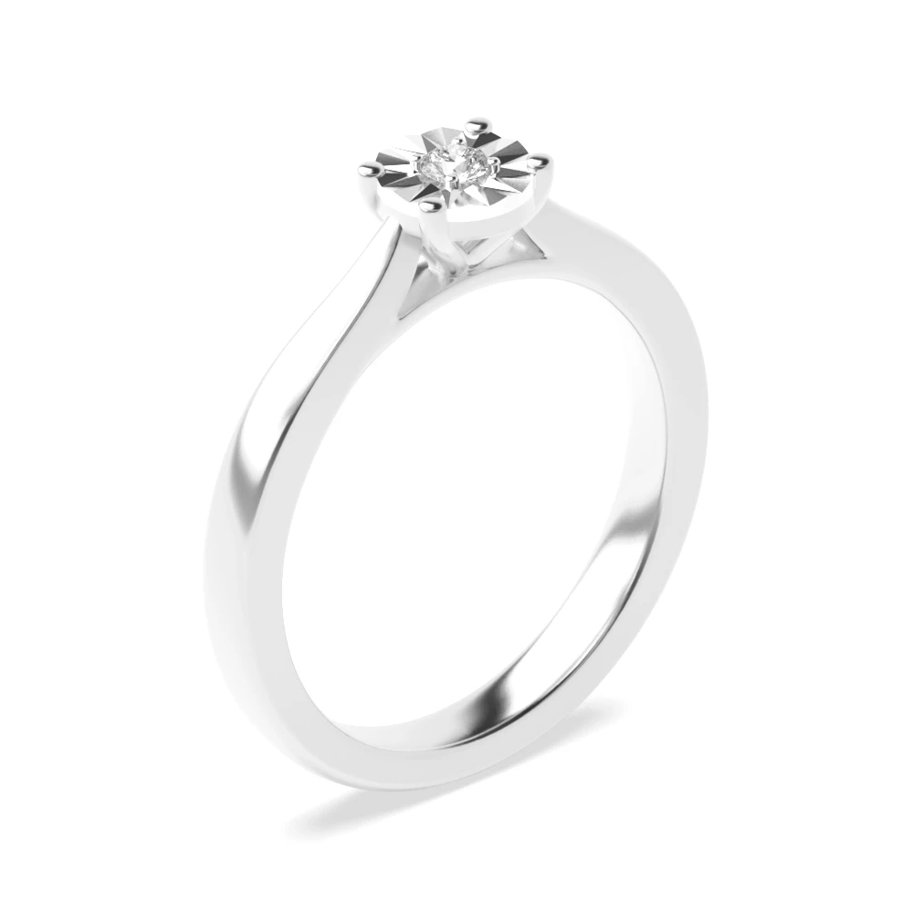 Illusion Set Round Shape Diamond Engagement Ring (5.0mm)