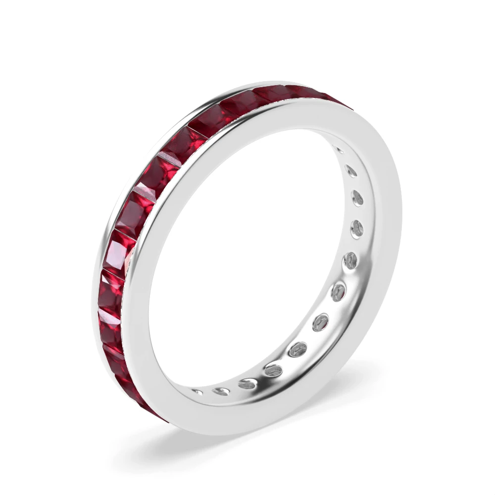 Channel Setting Full Eternity Ruby Gemstone Rings (Available in 2.5mm to 3.5mm)
